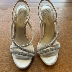 ANTONIO MELANI Glittering Silver Strappy Heels